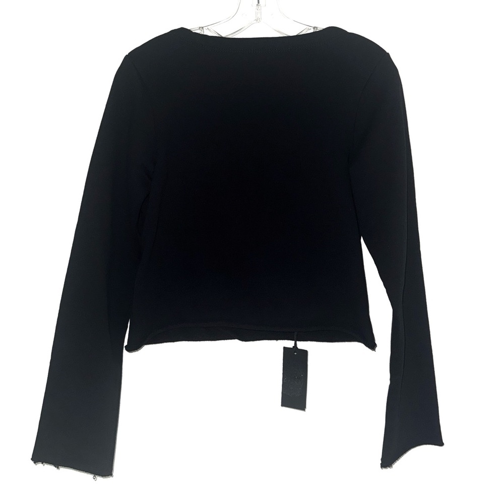 NEW RTA Black Ruth Open Back Long Sleeve Sweater Raw Hem Small - Picture 4 of 5